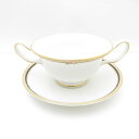 美品 WEDGWOOD ウェッジウッド クリオ スープカップ&ソーサー 1客 金彩 ダブルハンドル 英国 SU11243F2 【中古】