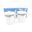 美品 WEDGWOOD ウェッジウッド レースピオニー マグカップ 2点 ペア ティー コーヒー テーブルウェア SU11434E2 【中古】