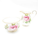 美品 ROYAL ALBERT ロイヤルアルバート アメリカンビューティー オープンシュガー&クリーマー 2点 セット 砂糖 ミルク 金彩 薔薇 レア 希少 S...