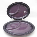 Le Creuset ルクルーゼ カシス マルチオーバルプレート 2枚 ペア 楕円皿 SY12241P1 【中古】