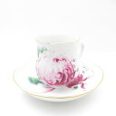 美品 MEISSEN マイセン 真紅の菊 コーヒーカップ&ソーサー 花 フラワー SM3895C2 【中古】