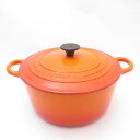 Le Creuset ルクルーゼ ココットロンド 両手鍋 22cm SO3055Q1 【中古】