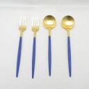 美品 Cutipol クチポール GOA ゴア カトラリー 4点 スプーン フォーク ペア ブルー SY12191B3 【中古】