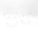 美品 Baccarat バカラ ティアラ タンブラー 2点 クリスタル ロックグラス オールドファッション ペア SY12231B3 【中古】