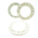 美品 WEDGWOOD ウェッジウッド コロンビア セージグリーン 中皿 3枚 17.5cmデザートプレートセット ケーキ 金彩 SU11817B4 【中古】