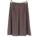 美品 human woman ヒューマンウーマン スカート 1 ポリエステル ひざ丈 総柄 レトロ レディース AN1723A8 【中古】
