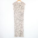 美品 MAXMARA マックスマーラ 122108916 ワンピース 42 ポリエステル100% プリーツ ノースリーブ ロング丈 白タグ レディース AY62...