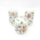美品 MINTON ミントン ハドンホール ソルト&ペッパー&マスタード 3点 セット 調味料入れ スパイス 花柄 英国 SU11962L1 【中古】