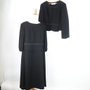 美品 TOKYO SOIR 東京ソワール SOIRBENIR セットアップ 1点 17号 ポリエステル100% 礼服 ジャケット長袖 ワンピース七分袖 レディー...