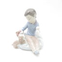 美品 LLADRO リヤドロ 6983 僕の友達 フィギュリン 1点 ポーセリン 男の子 犬 置物 人形 オブジェ インテリア SU11583V1 【中古】