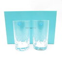 未使用 TIFFANY&Co. ティファニー リーフカット タンブラー 2点 クリスタル ペア 葉 クリア グラス コップ SU11653V1 【中古】