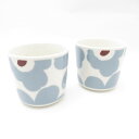 美品 marimekko マリメッコ ウニッコ ブルーグレー×ホワイト 2021秋冬限定 ラテマグ 2点 ペア コーヒーカップ 北欧 フィンランド SU1185...