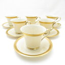 美品 LENOX レノックス ARISTOCRAT コーヒーカップ&ソーサー 6客 セット SY12431F2 【中古】
