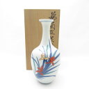 美品 今泉今右衛門 13代今泉今右衛門 錦蘭絵 花瓶 花びん ベース フラワー SY12435J2 【中古】