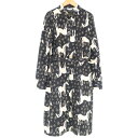 美品 marimekko マリメッコ ムスタタンマ シャツワンピース 38 Mサイズ相当 綿100% 長袖 ロング 馬柄 北欧 レディース AO2767A29 ...