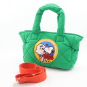 美品 le・junev PEANUTS ハンドバッグ キルティング スヌーピー ショルダー 2W レディース AT1671 【中古】