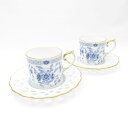 美品 NARUMI ナルミ ミラノ コーヒーカップ&ソーサー 2客 ペア メッシュ オープンワーク SO3202X2 【中古】