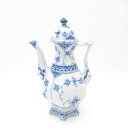 未使用 ROYAL COPENHAGEN ロイヤルコペンハーゲン ブルーフルーテッドフルレース 顔付 1030 コーヒーポット ダブルフェイス 珈琲 SY125...