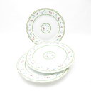 美品 BERNARDAUD LIMOGES ベルナルドリモージュ Artois vert アルトワ ベール 中皿 3枚 21cmプレートセット デザート 金彩 ...