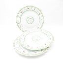 美品 BERNARDAUD LIMOGES ベルナルドリモージュ Artois vert アルトワ ベール 中皿 3枚 21cmプレートセット デザート 金彩 ...