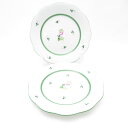 美品 Herend ヘレンド ウィーンの薔薇 517 VRH 中皿 2枚 19cmプレート ペア デザート バラ SO3168T2 【中古】