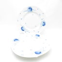 美品 MEISSEN マイセン 青い花 大皿 2枚 ペア 28cmプレート ディナー SO3186T2 【中古】