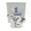 美品 LLADRO リヤドロ 5455 きれいにしましょうね フィギュリン 1点 陶磁器 少女 犬 置物 人形 ポーセリン オブジェ SU12069T2 【中古...