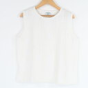 美品 LAURA ASHLEY ローラアシュレイ JP049FO 透かし編みニット 1点 38 M コットン100% ノースリーブ ニット レディース AK13...