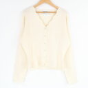 美品 LAURA ASHLEY ローラアシュレイ CD678FO カーディガン 1点 M ウール100% 長袖 クリーム レディース AK140A33 【中古】