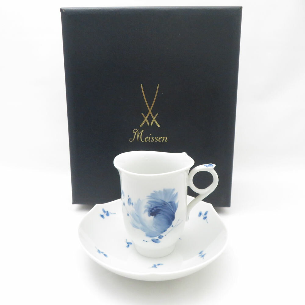 美品 MEISSEN マイセン 青い花 コーヒーカップ＆ソーサー 614701 SO3327L1 【中古】