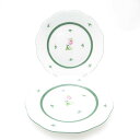美品 Herend ヘレンド ウィーンの薔薇 517 VRH 中皿 2枚 19cmプレート ペア デザート ケーキ SY12587H1 【中古】