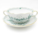 美品 MEISSEN マイセン インドの華 340310 スープカップ&ソーサー 1客 希少 レア インディアンミドルグリーン SC7806D1 【中古】