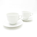 未使用 ROYAL COPENHAGEN ロイヤルコペンハーゲン ホワイトフルーテッドハーフレース コーヒーカップ&ソーサー 2客 ペア SM4125B1 【中...