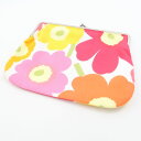 美品 marimekko マリメッコ ウニッコ がま口ポーチ コットン100% 小物入れ ケース ミニバッグ AU3088 【中古】