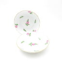 美品 Herend ヘレンド プティットローズ 704 PR フルーツボウル 2枚 ペア 13.5cmプレート ソーサー 小皿 金彩 SU12334R1 【中古】