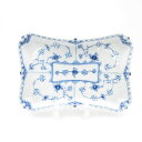美品 ROYAL COPENHAGEN ロイヤルコペンハーゲン ブルーフルーテッドフルレース スクエアプレート 1枚 16×23cmプレート トレイ 長方形 SC7946H1 【中古】