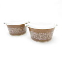 PYREX パイレックス ウッドランド キャセロール 2点 1L オールド USA 1970年代-80年代 SC7993C2 【中古】
