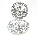 美品 iittala イッタラ タイカ 中皿 2枚 ペア 22cmプレート パン 孔雀 ST503P1 【中古】