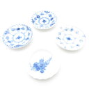 美品 ROYAL COPENHAGEN ロイヤルコペンハーゲン ブルーフラワー ブルーフルーテッド ハーフ フル レース 小皿 4枚 バタープレート 7.5cmプレートセット ST525H2 【中古】