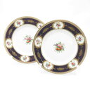 美品 WEDGWOOD ウェッジウッド グロブナーガーデン 中皿 2枚 ペア 18cmプレート ケーキ デザート 金彩 SU12466H2 【中古】