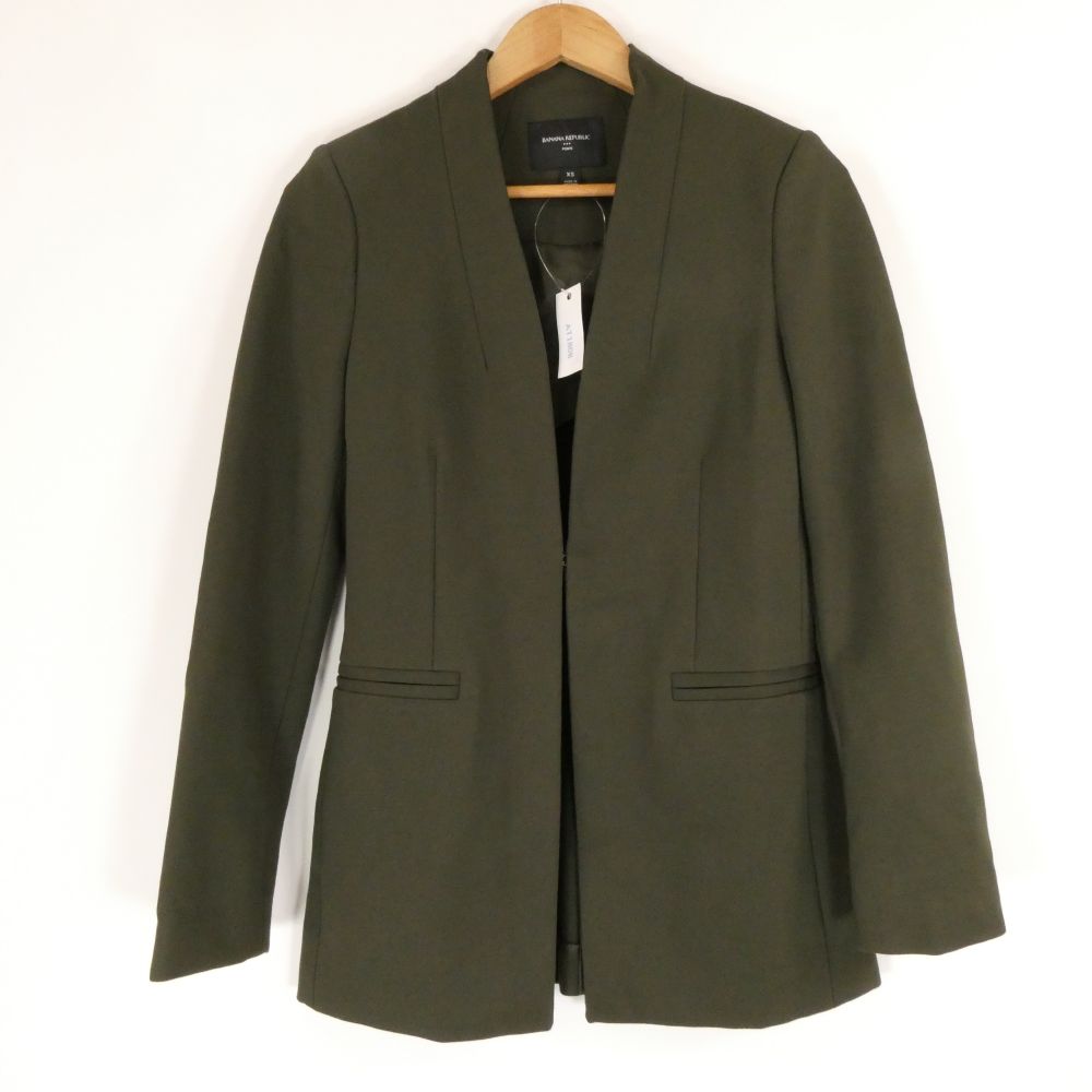 樂天商城 - 美品 BANANA REPUBLIC バナナリパブリック ノーカラージャケット XS レーヨン他 長袖 レディース AT1808A39 【中古】