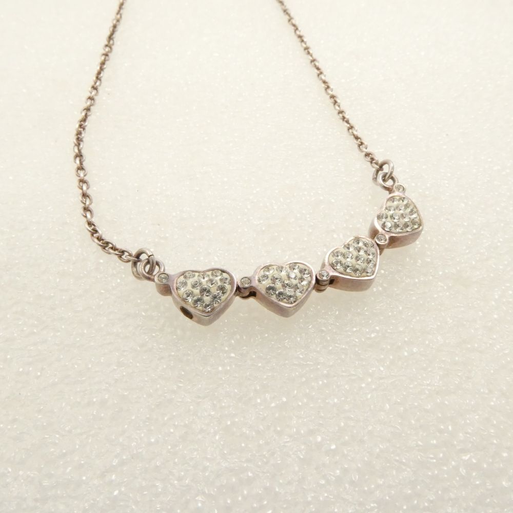 Folli Follie フォリフォリ HEART 4 HEART ピンクゴールド ネックレス クローバー2way ハート アクセサリー レディース AU3120 【中古】