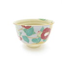 美品 桑野むつ子 御所の花 十二ヶ月 3月 椿 茶碗 三月 京焼 作家物 抹茶 桑野睦子 SC8035U2 【中古】
