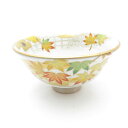 美品 桑野むつ子 御所の花 十二ヶ月 11月 紅葉 茶碗 十一月 京焼 作家物 抹茶 桑野睦子 SC8043U2 【中古】