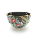 美品 桑野むつ子 御所の花 十二ヶ月 12月 山茶花の花 茶碗 十二月 京焼 作家物 抹茶 桑野睦子 SC8044U2 【中古】