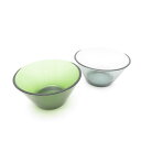 iittala イッタラ カルティオ フォレストグリーン/グレー ボウル 2枚 ガラス セット 13cm 深皿 フルーツ 緑 北欧 SU12301Q1 【中古】