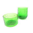 美品 iittala イッタラ フルッタ タンブラー&ボウル 2点 ガラス セット 緑 グラス コップ scope別注 北欧 SU12304Q1 【中古】