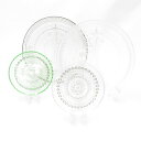 iittala イッタラ カステヘルミ クリア/グレー/グリーン 小皿&中皿 4枚 プレートセット 北欧 フィンランド SU12308Q1 【中古】