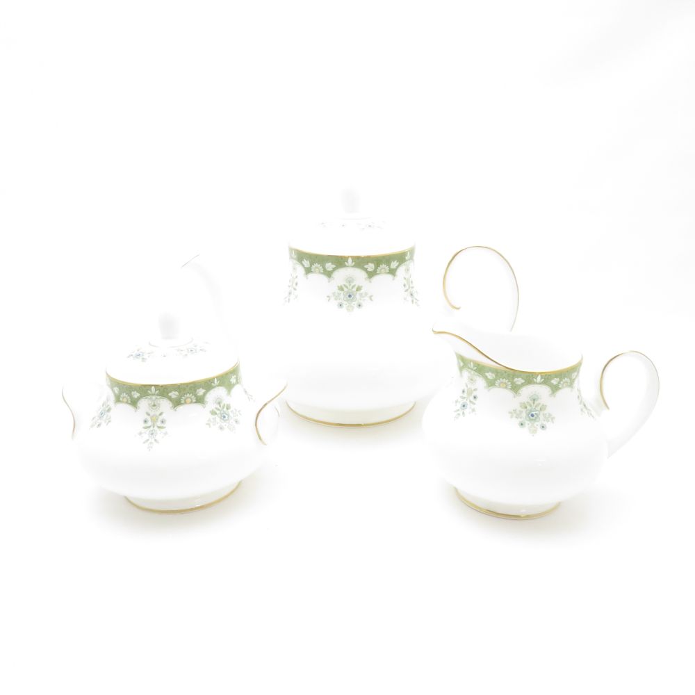 ROYAL DOULTON ロイヤルドルトン ASHMONT アシュモント ティーポット クリーマー シュガー 3点 セット 茶器 クリーム ミルク 砂糖 英国 SU12562H1 【中古】