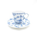 美品 ROYAL COPENHAGEN ロイヤルコペンハーゲン ブルーフルーテッドフルレース 054/055 デミタスカップ&ソーサー コーヒー 珈琲 青 花柄 SU12590S1 【中古】